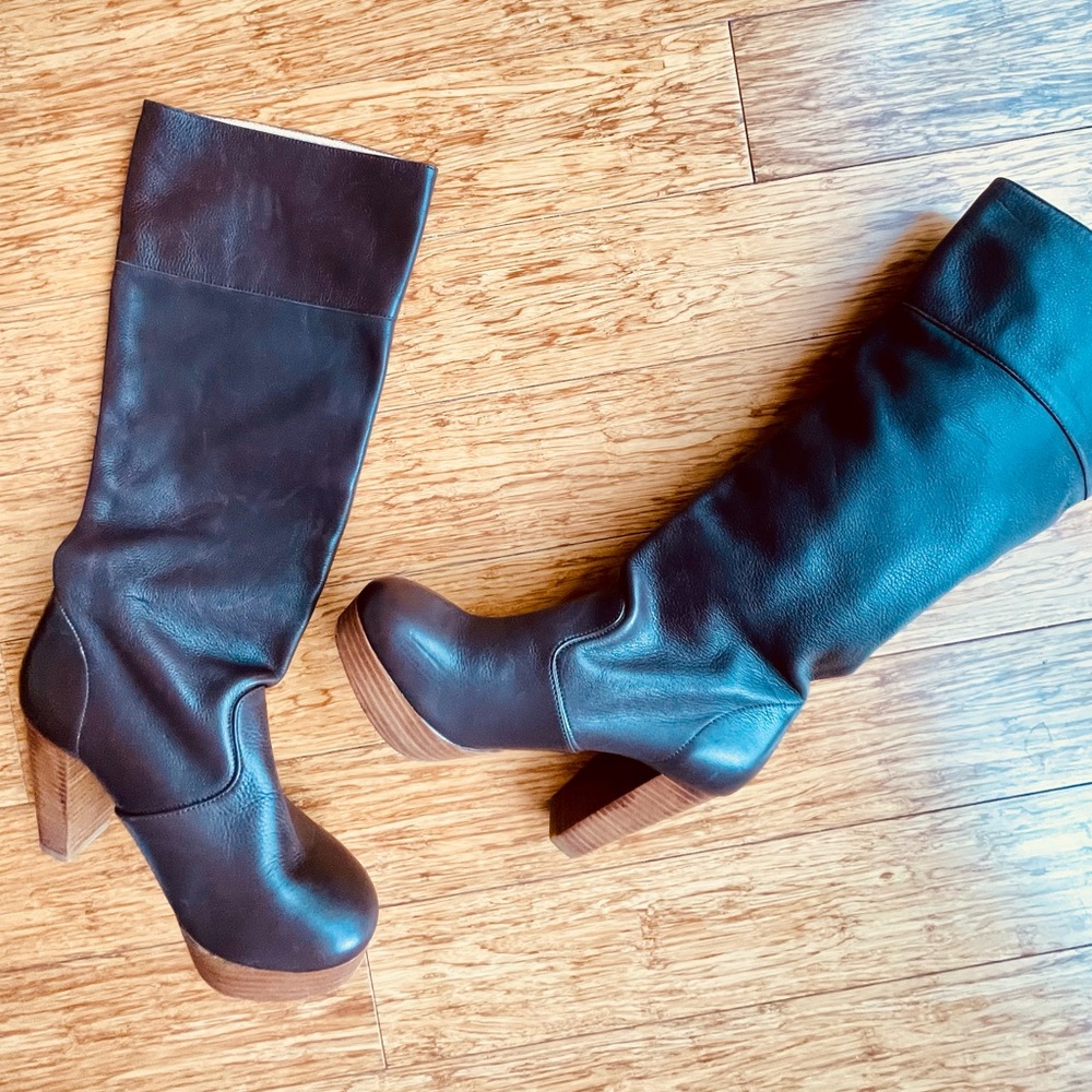Robert Clergerie Brown Leather Boots - Picture 2 of 8